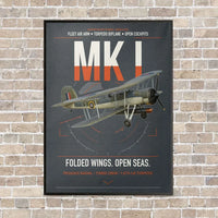 Thumbnail for Fairey Swordfish Mk I vertical canvas print - framed - gray background