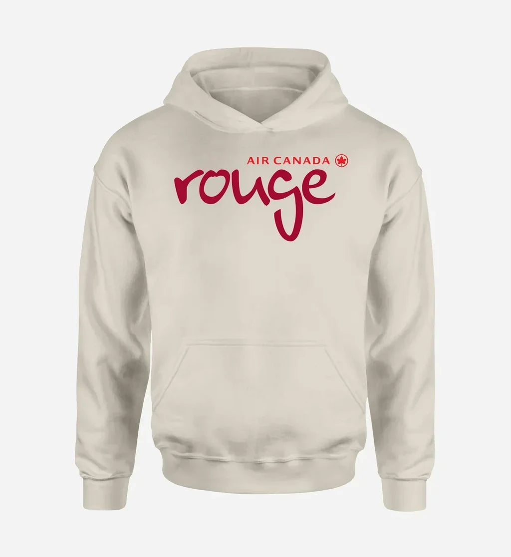 Air Canada rouge Airlines logo printed on khaki hoodie