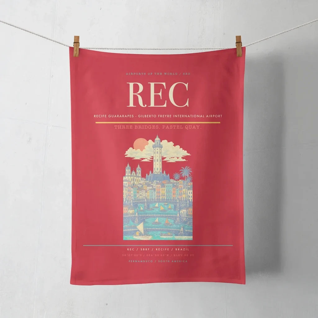Recife Guararapes (REC) design on red towel