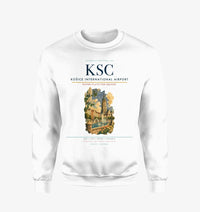 Thumbnail for Košice International Airport (KSC) design on white sweatshirt