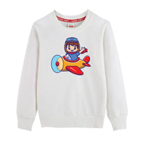 Thumbnail for Cute Boy Driving Plane Cartoon Sweatshirt - view 7