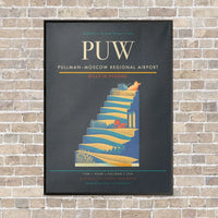 Thumbnail for Pullman–Moscow Regional Airport PUW vertical canvas print - framed - gray background