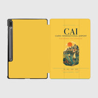 Thumbnail for Cairo International Airport (CAI) design on yellow samsung tablet tablet case
