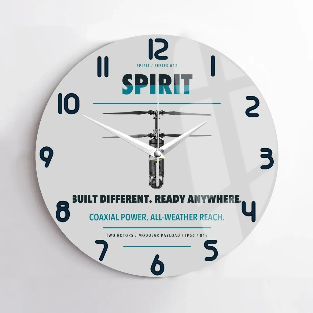 Ascent AeroSystems Spirit design on light gray no frame wall clock