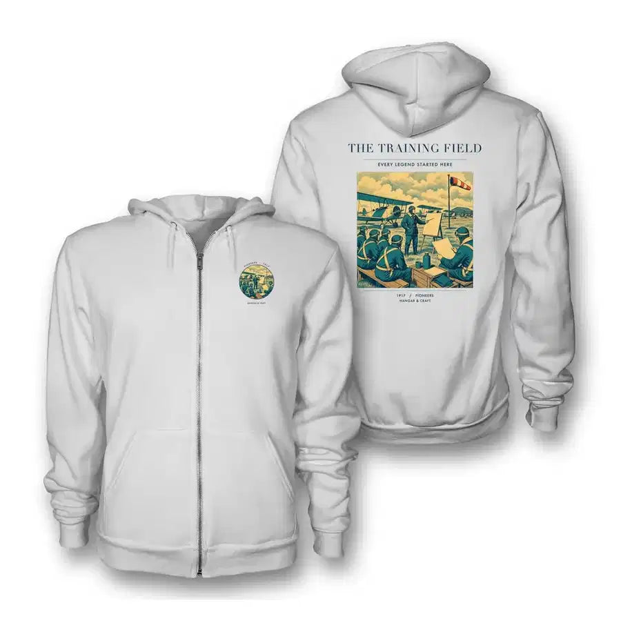 VINTAGE G4009 - The Training Field - Premium Zipped Hoodie design on white