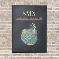 Thumbnail for Santa Maria Public Airport SMX vertical canvas print - framed - gray background