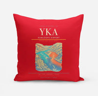 Thumbnail for Kamloops Airport (YKA) design on red pillow