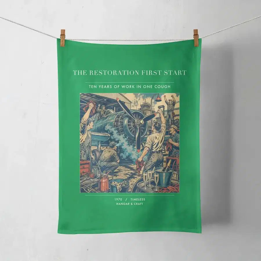 VINTAGE G4455 - The Restoration First Start - Designed Towels design on green