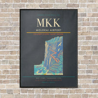 Thumbnail for Molokai Airport MKK vertical canvas print - framed - gray background