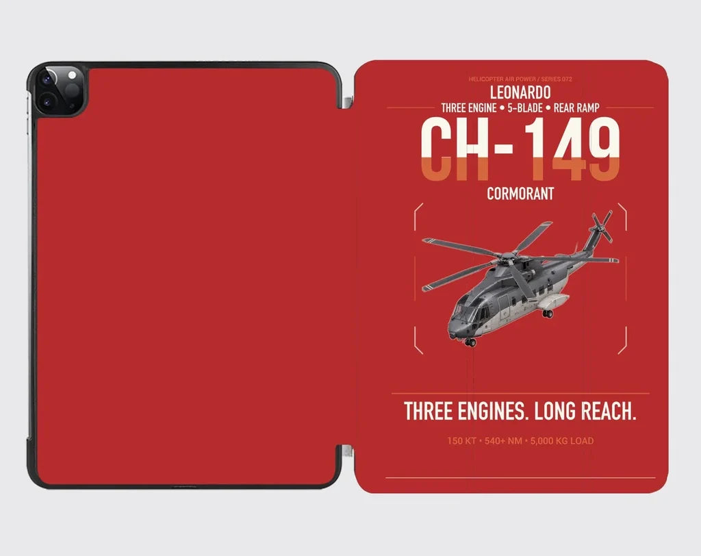 Leonardo CH-149 Cormorant design on red ipad tablet case