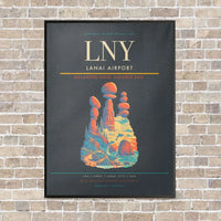 Thumbnail for Lanai Airport LNY vertical canvas print - framed - gray background