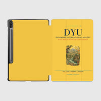 Thumbnail for Dushanbe International Airport (DYU) design on yellow samsung tablet tablet case