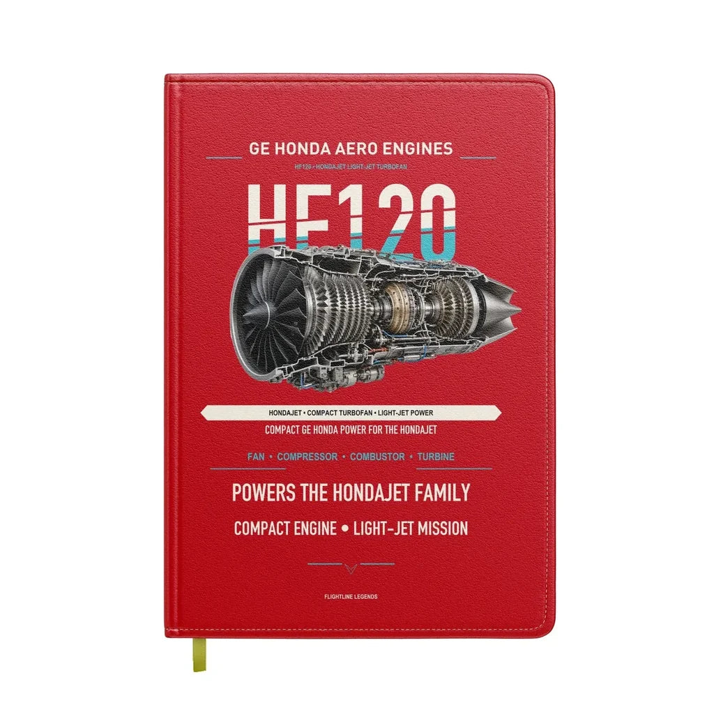 HF120 design on red notebook