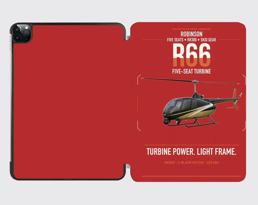 Robinson R66 design on red ipad tablet case