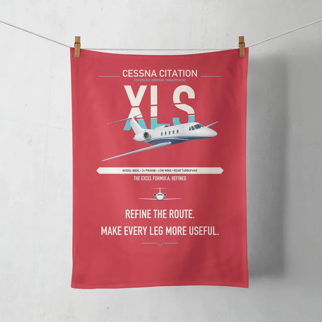Cessna Citation XLS design on red towel