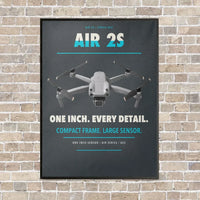 Thumbnail for DJI Air 2S vertical canvas print - framed - gray background