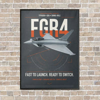Thumbnail for Eurofighter Typhoon FGR4 vertical canvas print - framed - gray background