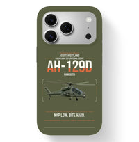 Thumbnail for AgustaWestland AH-129D Mangusta design on green army magsafe iphone case, for iPhone 17 Pro