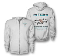 Thumbnail for Autel EVO II Dual 640T V3 design on white zipped hoodie
