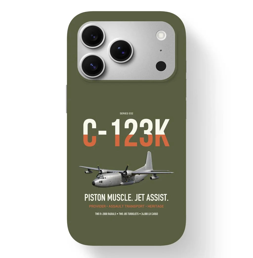 C-123K Provider design on green army magsafe iphone case, for iPhone 17 Pro