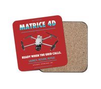 Thumbnail for DJI Matrice 4D design on red 1 piece coaster