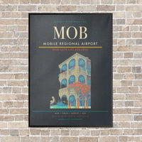 Thumbnail for Mobile Regional Airport MOB vertical canvas print - framed - gray background