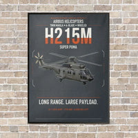 Thumbnail for Airbus H215M vertical canvas print - framed - gray background