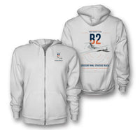Thumbnail for Handley Page Victor B2 design on white premium zipped hoodie, double-side print