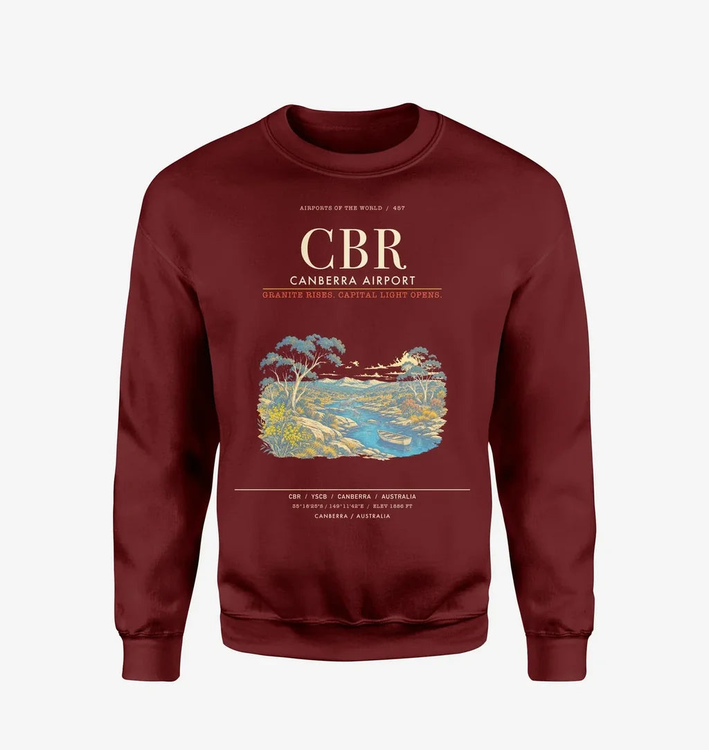 Canberra Airport CBR Sweatshirt - Wine Red