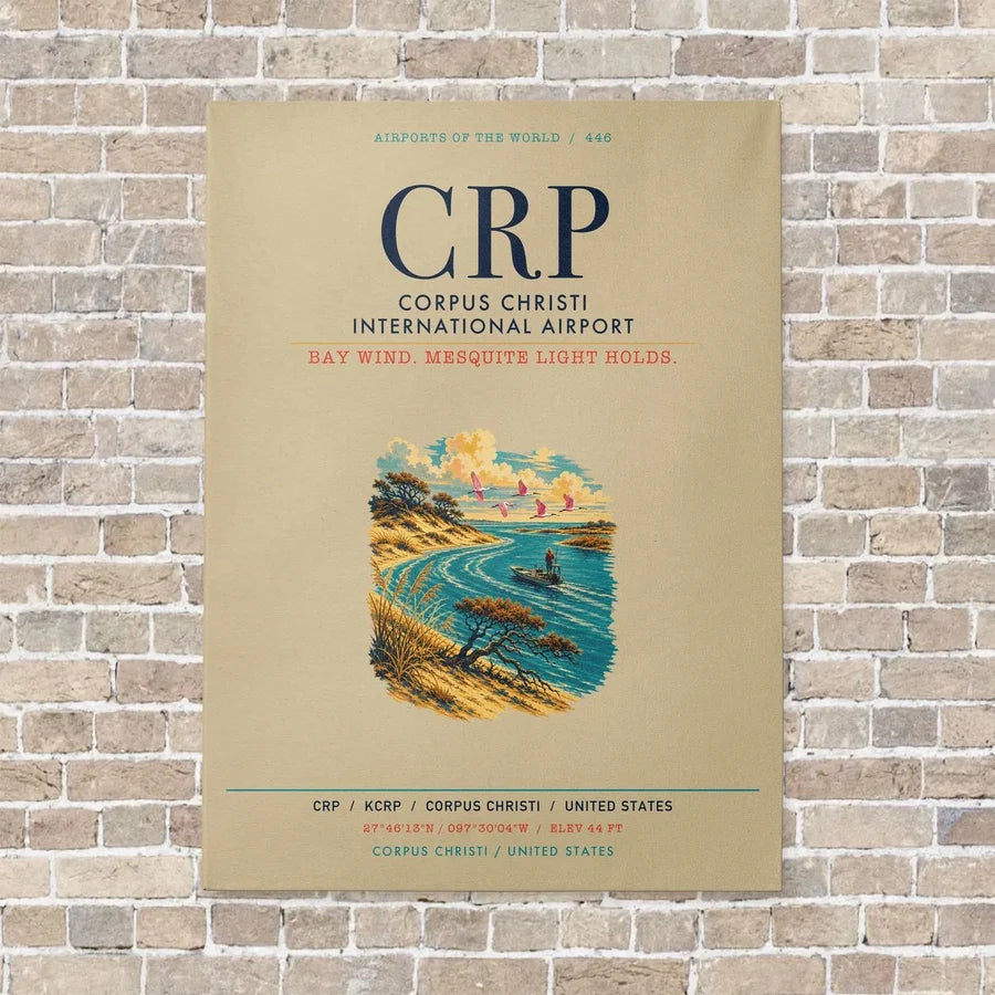 Corpus Christi International Airport CRP vertical canvas print - no frame - beige background