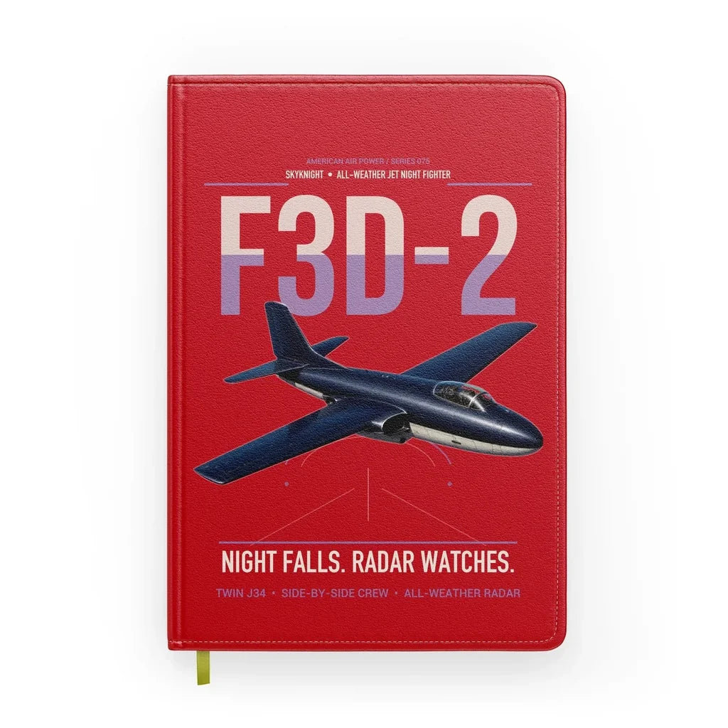 F3D-2 Skyknight design on red notebook
