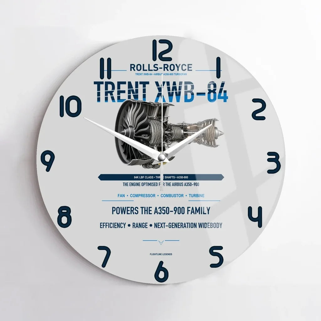 TRENT XWB-84 design on light gray no frame wall clock