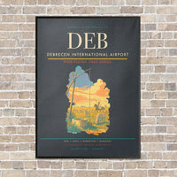 Thumbnail for Debrecen International Airport DEB vertical canvas print - framed - gray background
