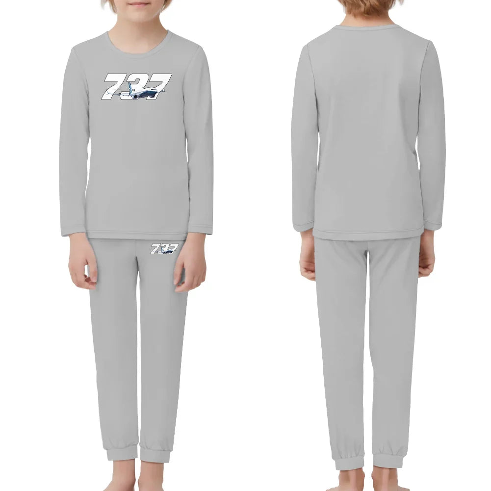 Super Boeing 737 children pajamas - Light Gray