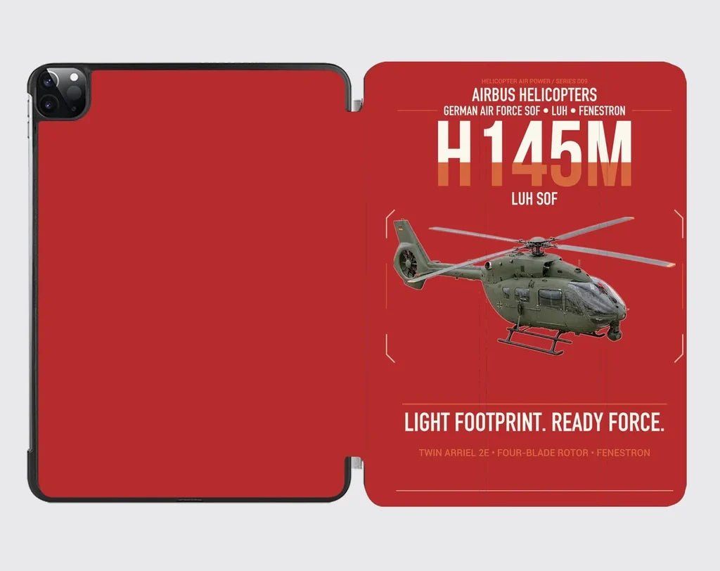 Airbus Helicopters H145M LUH SOF design on red ipad tablet case