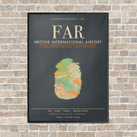 Thumbnail for Hector International Airport FAR vertical canvas print - framed - gray background