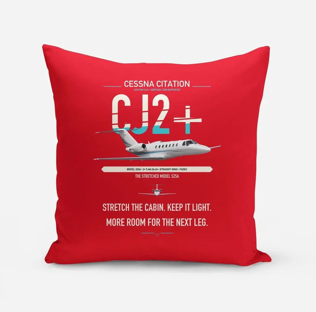 Cessna Citation CJ2+ design on red pillow