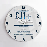 Thumbnail for Cessna Citation CJ1+ design on light gray no frame wall clock