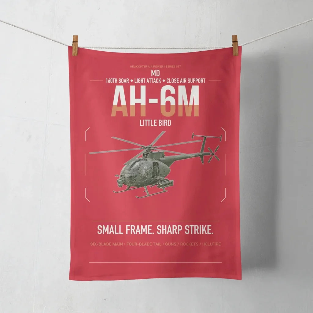 MD AH-6M Little Bird design on red towel