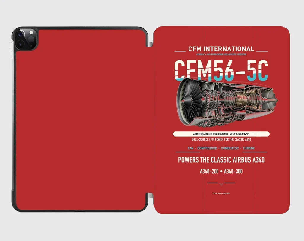 CFM56-5C design on red ipad tablet case