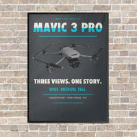 Thumbnail for DJI Mavic 3 Pro vertical canvas print - framed - gray background