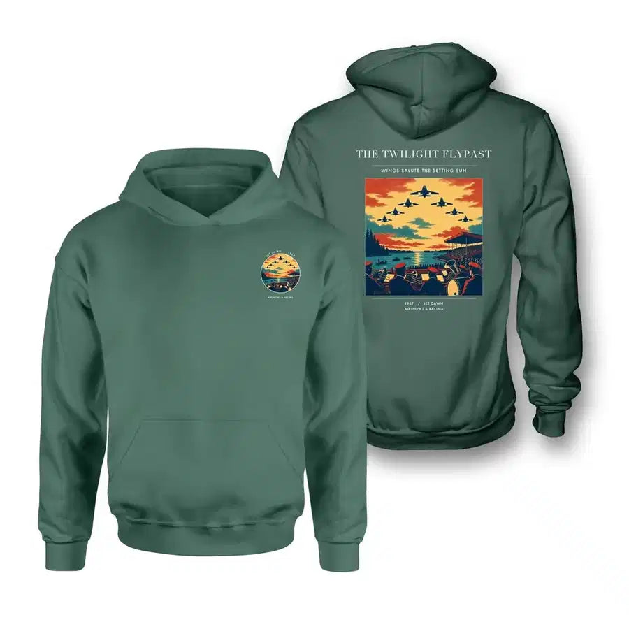 VINTAGE G4260 - The Twilight Flypast - Double-Side Hoodie design on green double side