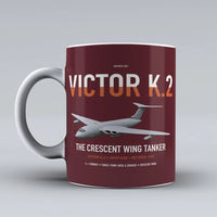 Thumbnail for Handley Page Victor K.2 design on dark red ceramic mug, double-side print