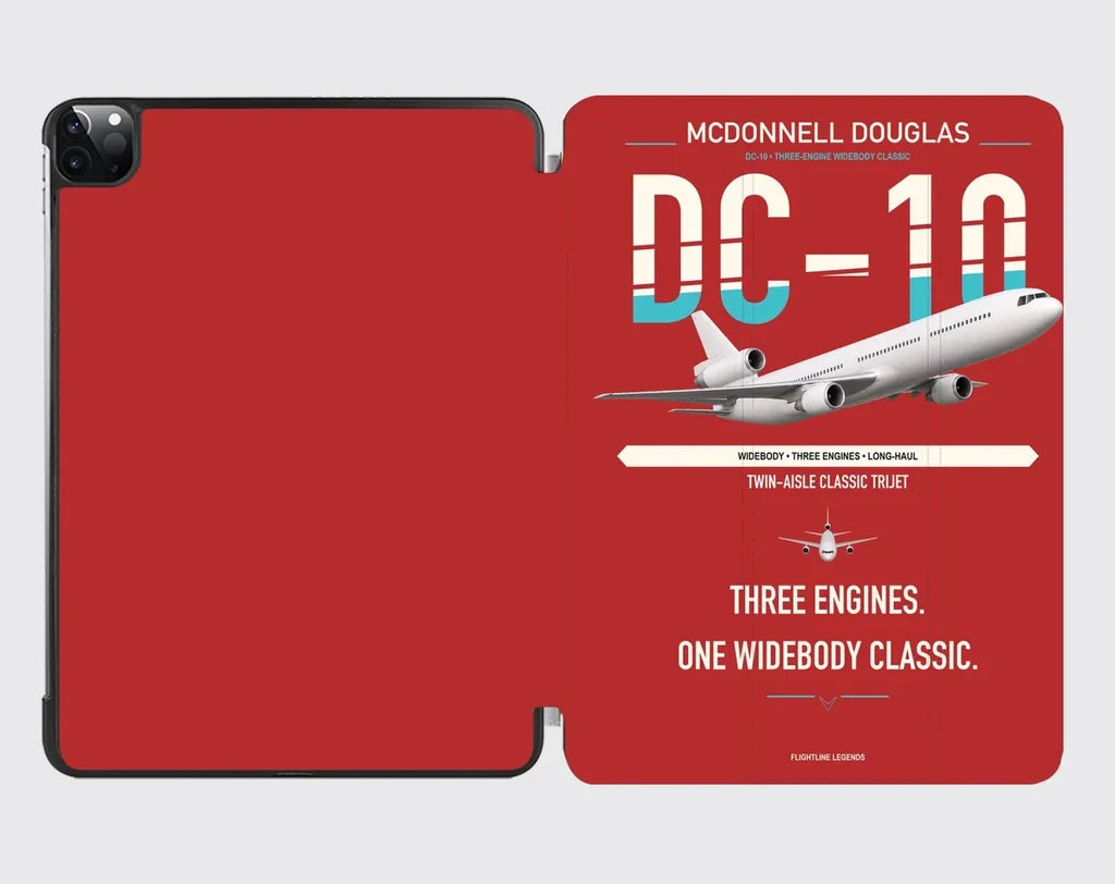 McDonnell Douglas DC-10 design on red ipad tablet case