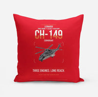 Thumbnail for Leonardo CH-149 Cormorant design on red pillow