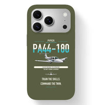 Thumbnail for Piper PA-44-180 Seminole design on green army magsafe iphone case, for iPhone 17 Pro