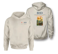 Thumbnail for George Best Belfast City Airport (BHD) design on khaki double-side hoodie