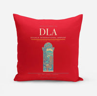 Thumbnail for Douala International Airport (DLA) design on red pillow
