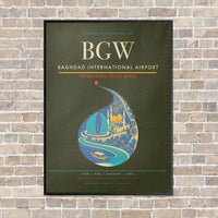 Thumbnail for Baghdad International Airport BGW - Canvas Framed - Green Army