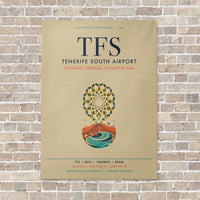 Thumbnail for Tenerife South Airport TFS vertical canvas print - no frame - beige background
